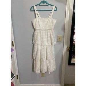 Midi White Eyelet Dress